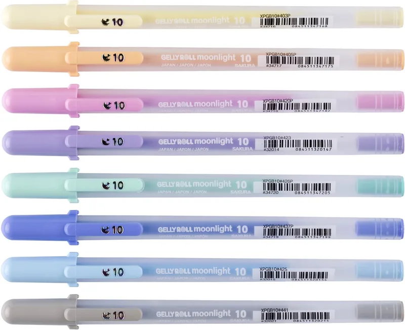 Gelschrijver Sakura Gelly Roll Moonlight 10 pastel set à 8 kleuren de Sakura en Moonlight Pastel – photo produit