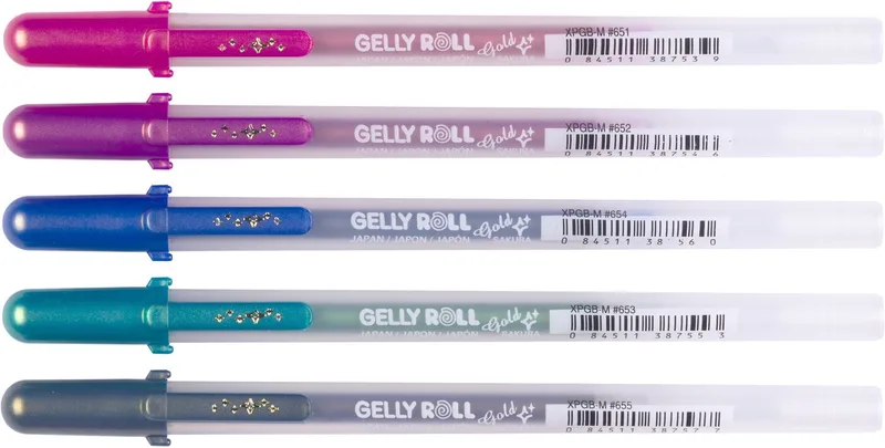 Gelschrijver Sakura Gelly Roll Shadow set à 5 kleuren von Sakura in Gold – Produktfoto