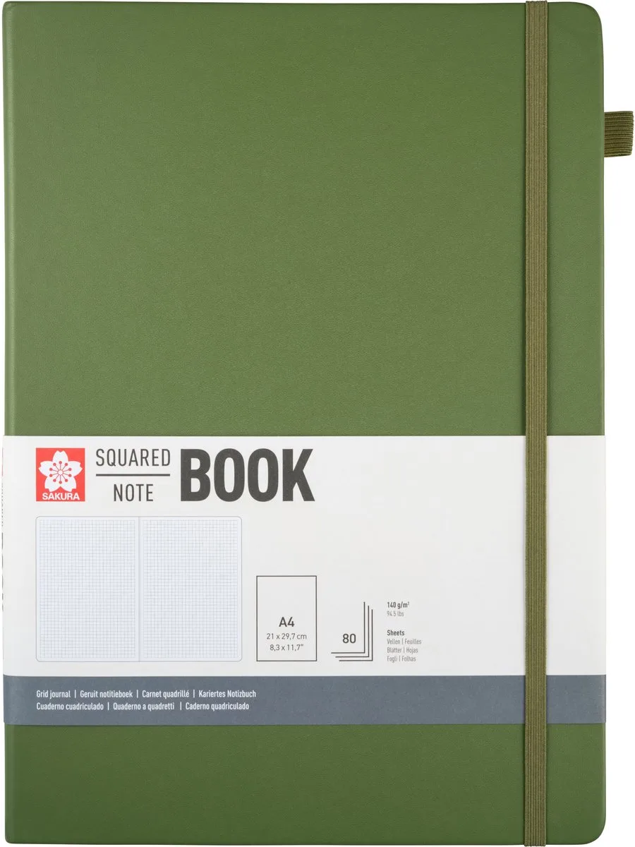 geruit harde kaft notitieboek A4 Dennennaald by Sakura in Dennenaald – product photo