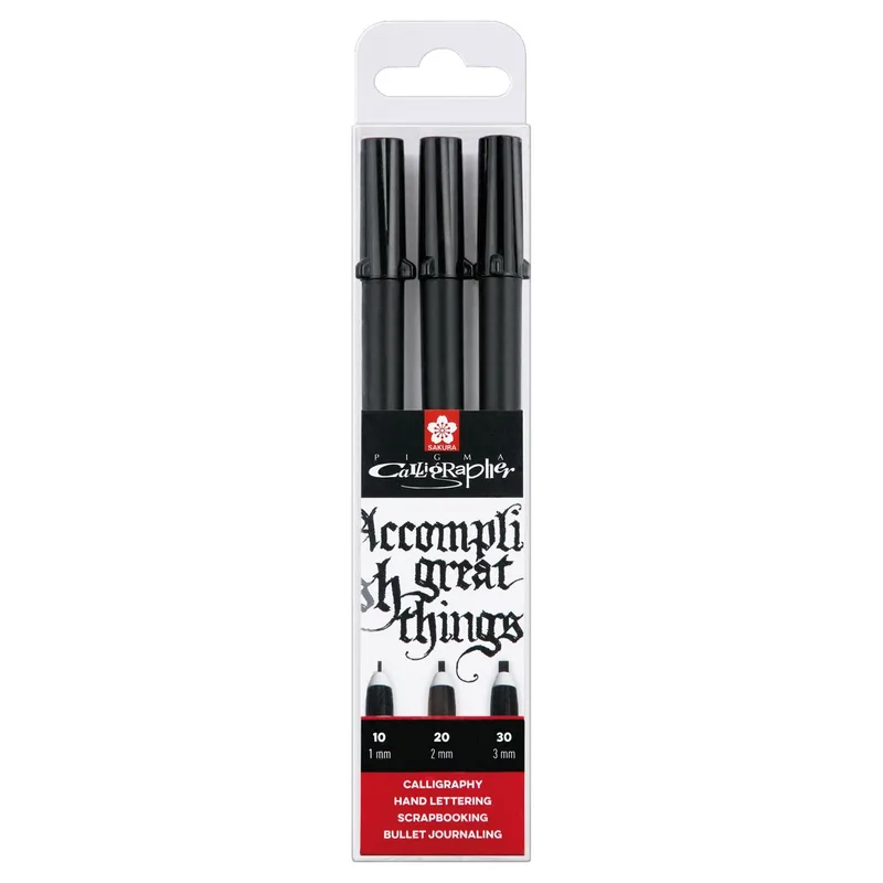 Kalligrafiepen sakura calligrapher 3 stuks zwart by Sakura – product photo