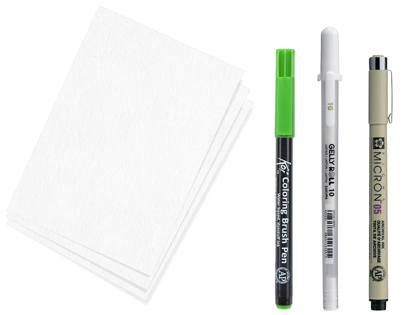 Kreativ-Set Manga, 3 Stifte + Papier von Sakura – Produktfoto
