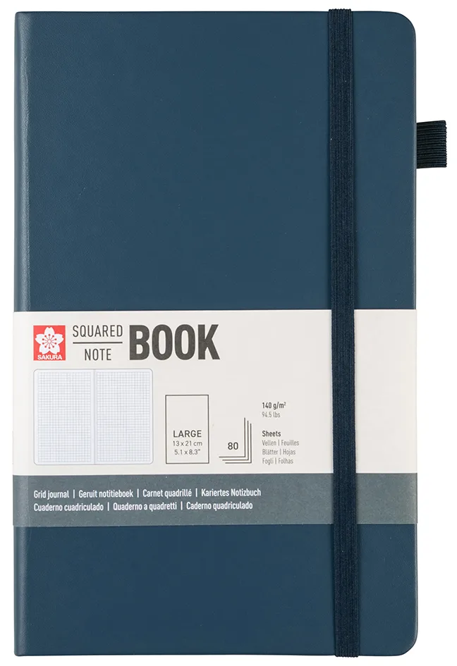 Notizbuch, 130 x 210 mm, kariert, indigo dunkel by Sakura – product photo