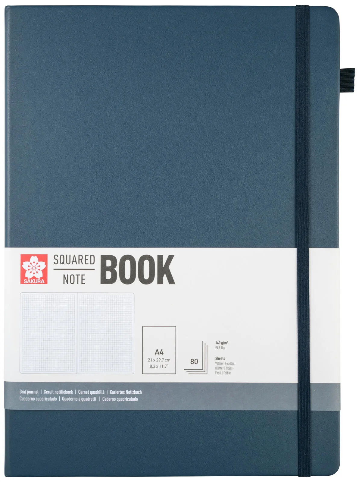 Notizbuch, kariert, 160 Seiten, DIN A4 de Sakura – photo produit