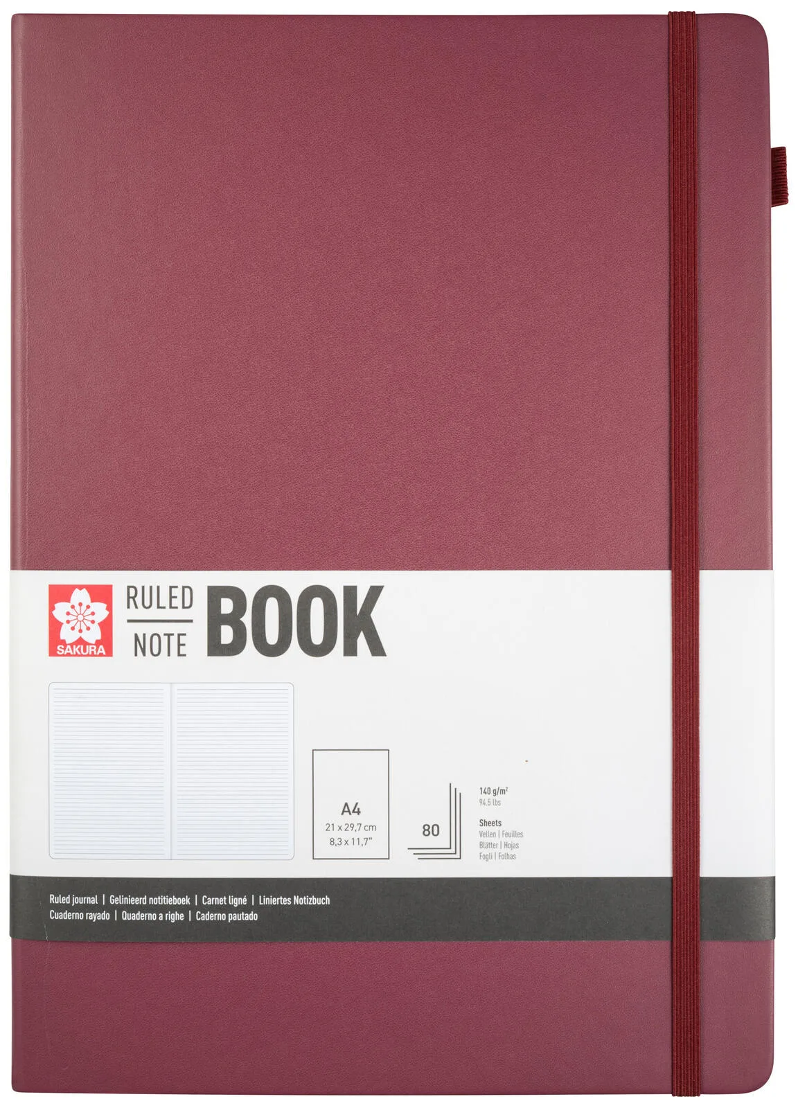 Notizbuch, liniert, 160 Seiten, DIN A4 von Sakura – Produktfoto