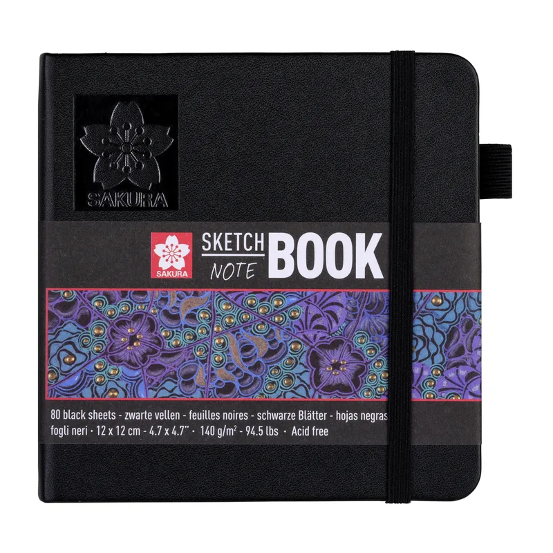 Schetsboek sakura 80 zwarte vellen 120x120mm zwart | 5 stuks by Sakura – product photo