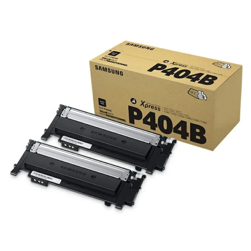 Toner zwart 1.500 pagina's x 2 CLT-P404B van Samsung – productfoto