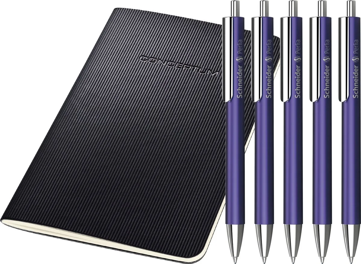 balpen - Perlia - M - violet - 5 stuks - blauwschrijvend - S-139508-5 de Schneider en Violet M – photo produit