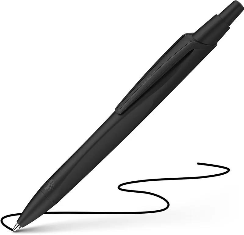 balpen Reco, medium, zwarte inkt, zwart van Schneider – productfoto