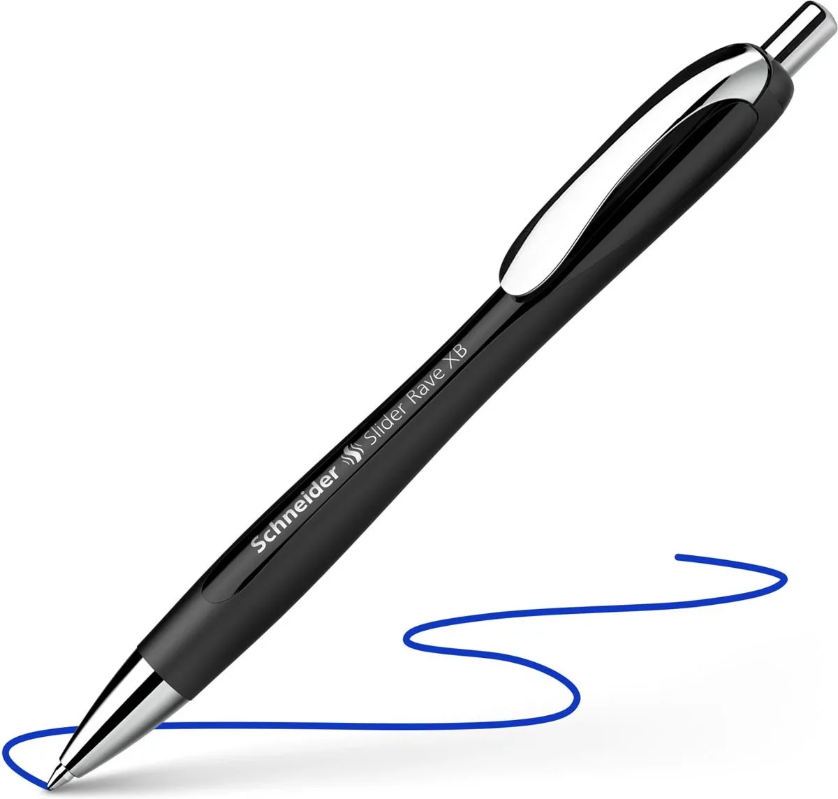 balpen Slider Rave, extra breed, blauwe inkt, 5 stuks de Schneider en Noir – photo produit