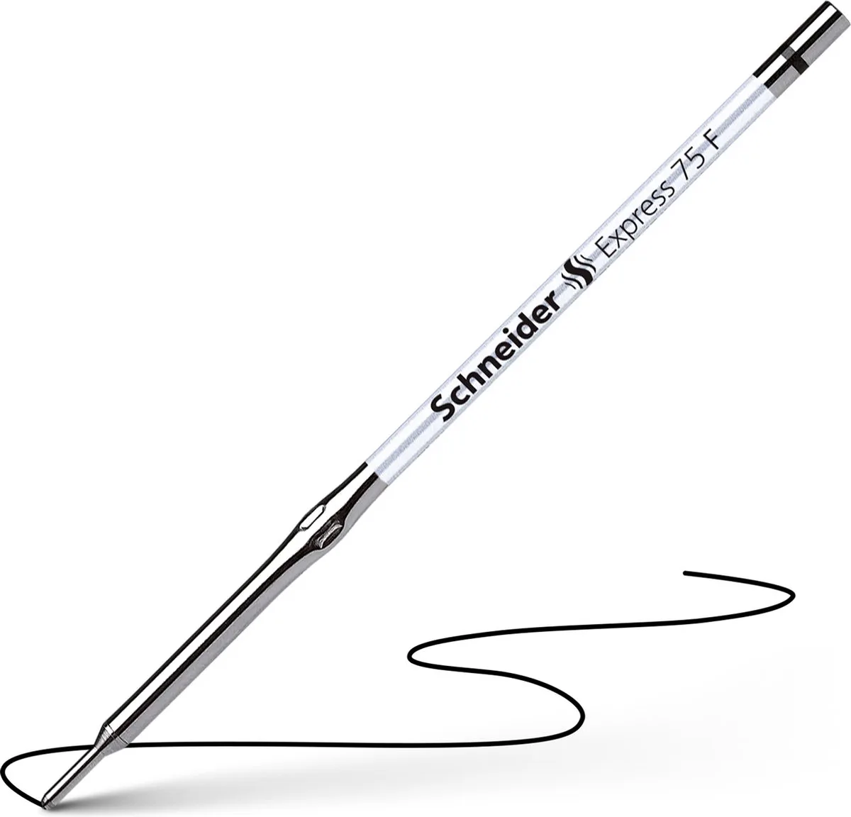 balpenvulling - Express 75 - F - zwart - S-7501 by Schneider in Zwart M 75 – product photo