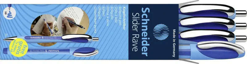 Box 3x Kugelschreiber Rave + 1x Memo blau 132574 Kugelschreiber 1 St. by Schneider – product photo