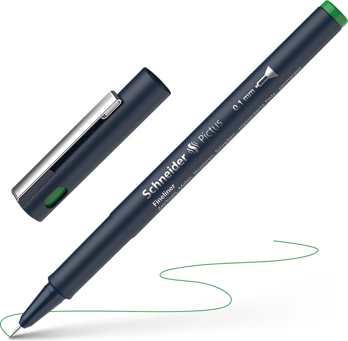 fineliner - Pictus - lijnbreedte 0,1mm - groen - S-197104 by Schneider in Groen 0.1 mm – product photo