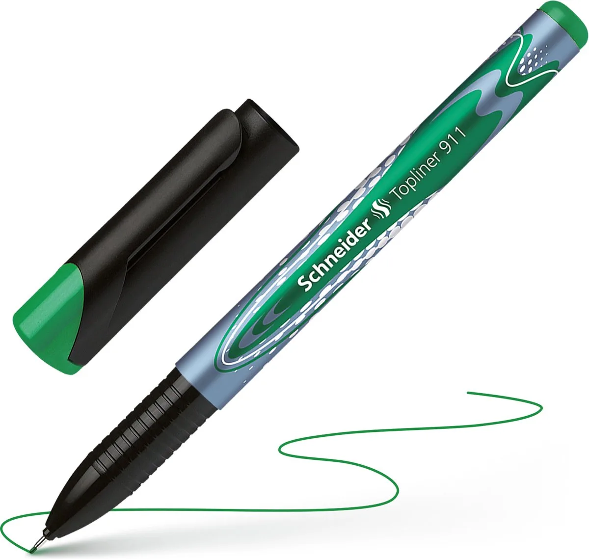 fineliner - Topliner 911 - navulbaar - schrijfbreedte 0,4mm - S-9114 van Schneider in Groen – productfoto