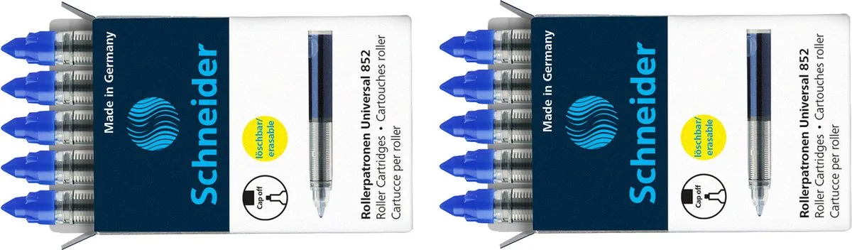 inktpatronen - navulling - 2 set a 5 patronen op blisterkaart - S-78523 van Schneider in Blauw – productfoto