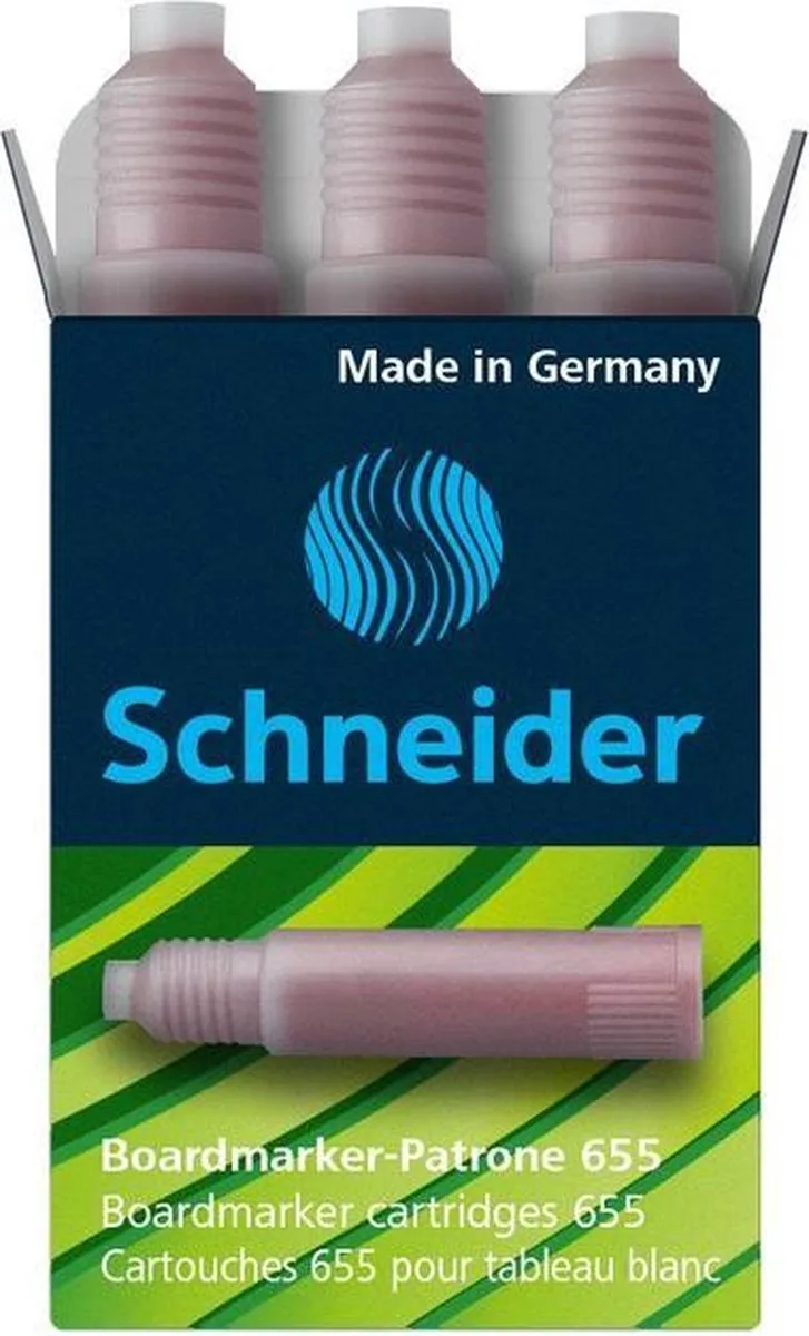 inktpatroon Schneider 655 voor marker 110 doos à 3 stuks S-165502 fra Schneider i Rød – produktbillede