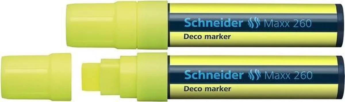 krijtmarker - Maxx 260 - fluorgeel - 2 stuks - S-126005-2 de Schneider en Fluorgeel 260 – photo produit