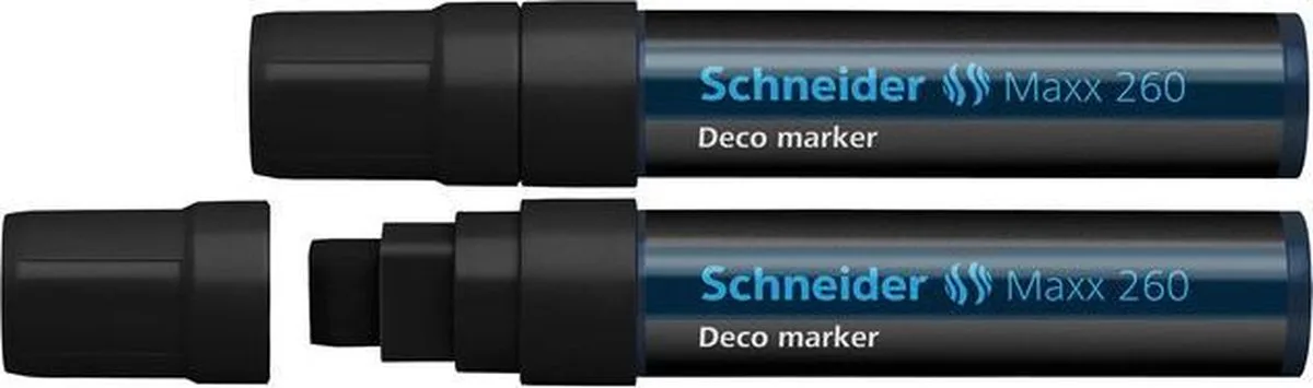 krijtmarker - Maxx 260 - zwart - 2 stuks - S-126001-2 de Schneider en Zwart set 260 – photo produit
