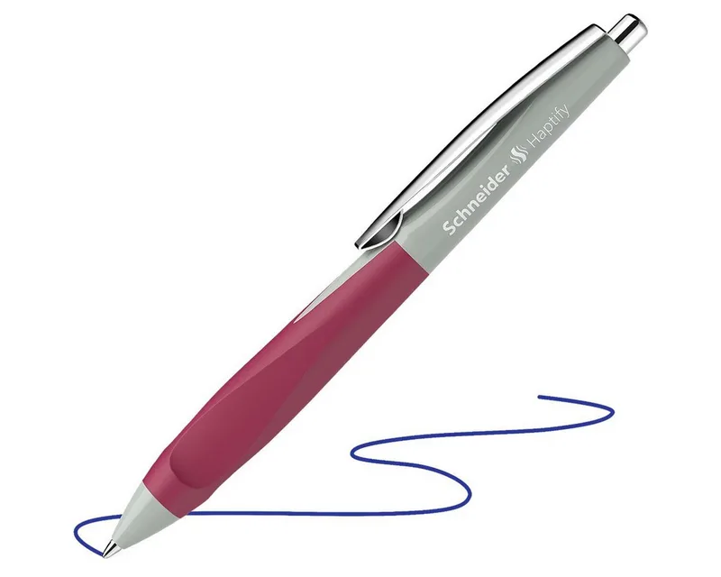 Kugelschreiber Haptify 1353, Strichstärke: 0,5 mm, mit Edelstahlspitze by Schneider in Red – product photo