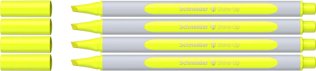 Markeerstift Shine-Up - etui 3+1 gratis - S-112074 fra Schneider i Gul – produktbillede