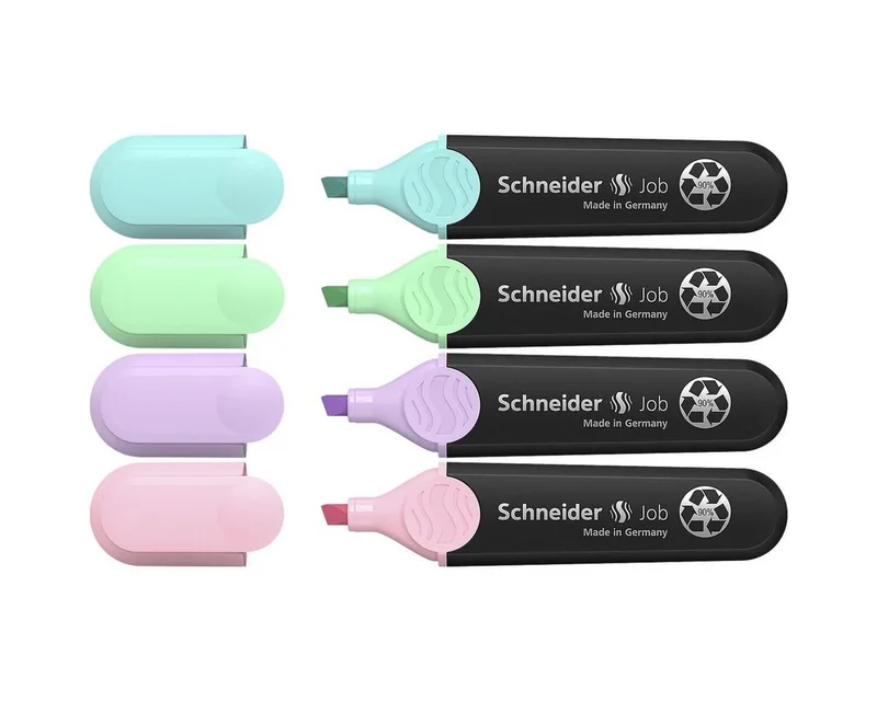 Marker Job Pastell, (4-tlg), Textmarker in Pastellfarben, im Kunststoffetui by Schneider in Multicolour – product photo