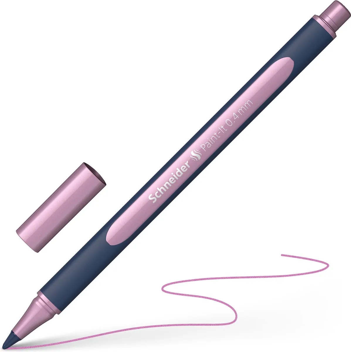 Paint-It 050 - rollerball metallic - 0.4mm - roze metallic - S-ML05001121 van Schneider in Zwart, Metallic – productfoto