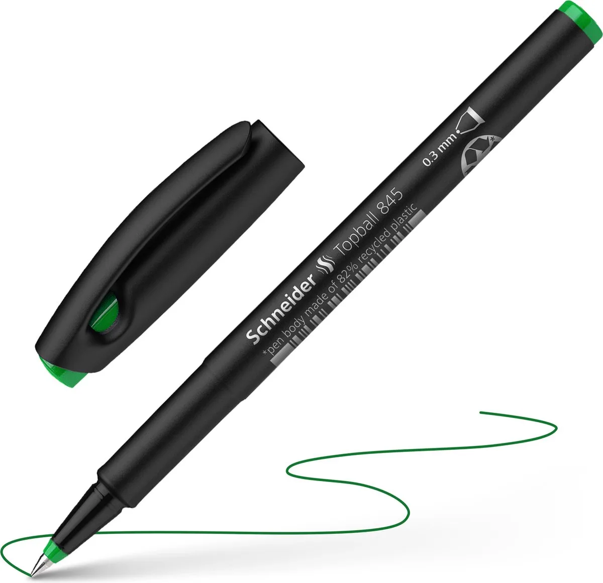 rollerball - Topball 845 - 0.3mm - groen - S-184504 by Schneider in Black, Green – product photo