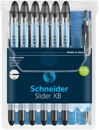 Rollerpen Schneider Slider Basic XB zwart + 1 gratis Rave balpen von Schneider – Produktfoto 1 von 2