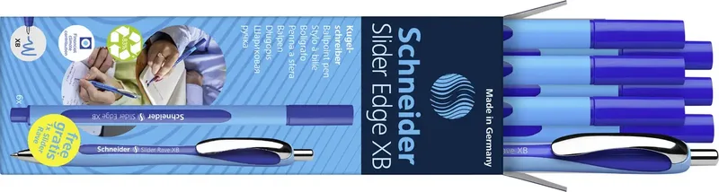 Schreibgeräte 6x Slider Edge XB + 1x Slider Rave XB blau 152257 Kugelschreiber Schreibfarbe: Blau 7 St. von Schneider – Produktfoto