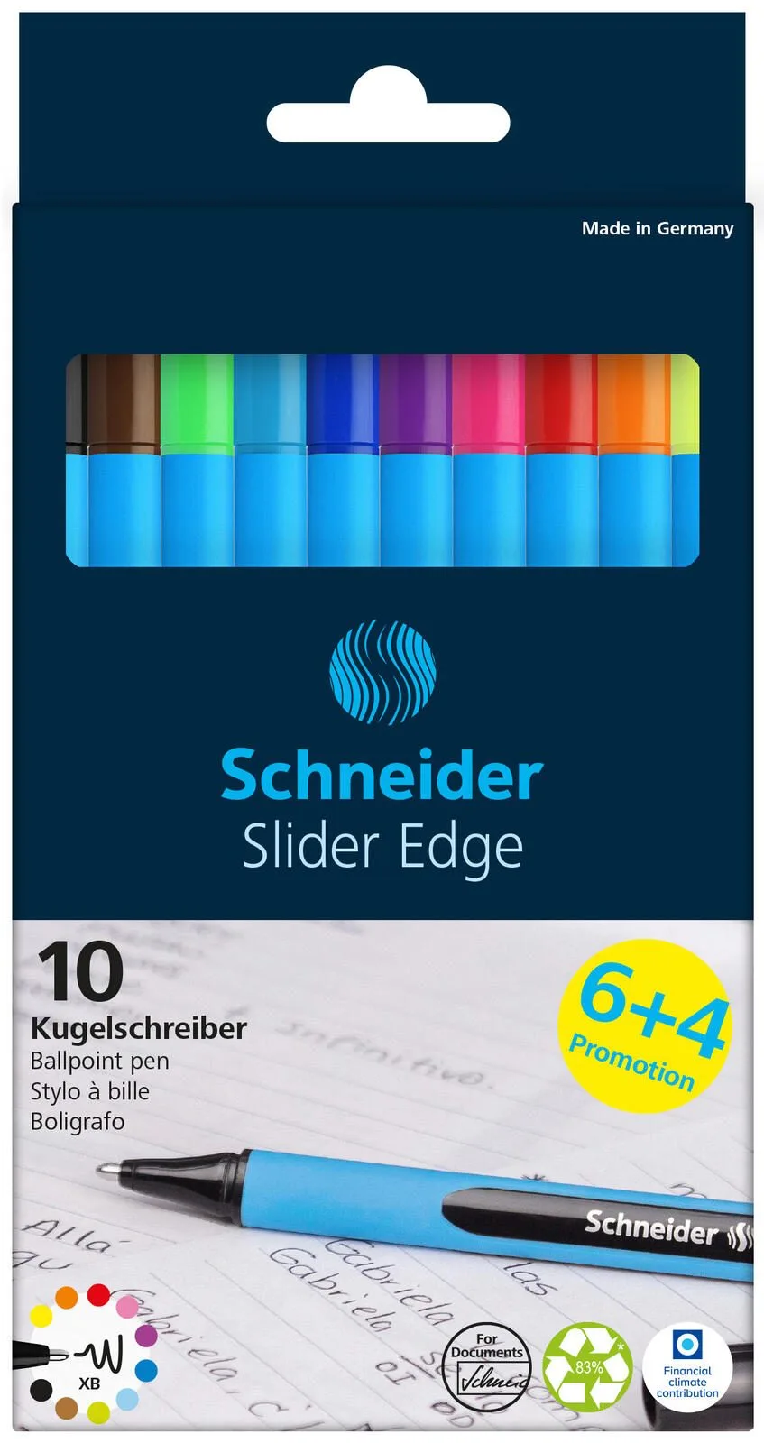 Slider Edge Kugelschreiber farbsortiert 1.0 mm Schreibfarbe: Mehrfarbig, 6 St. + GRATIS 4 St. by Schneider – product photo