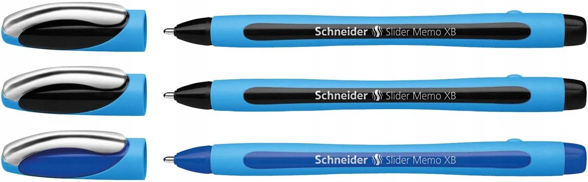 Slider Memo XB set: 3 pennen (2x zwart, 1x blauw) by Schneider in Zwart en Blauw – product photo