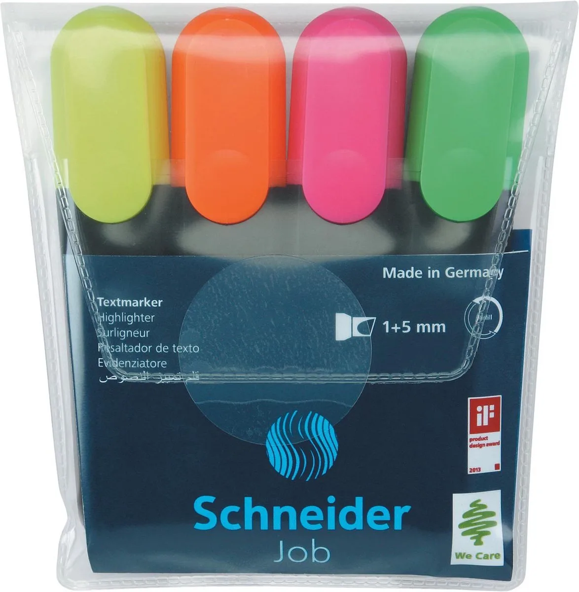 tekstmarker Schneider Job 150 etui a 8 stuks kleuren doos met 20 stuks van Schneider in Assorti – productfoto