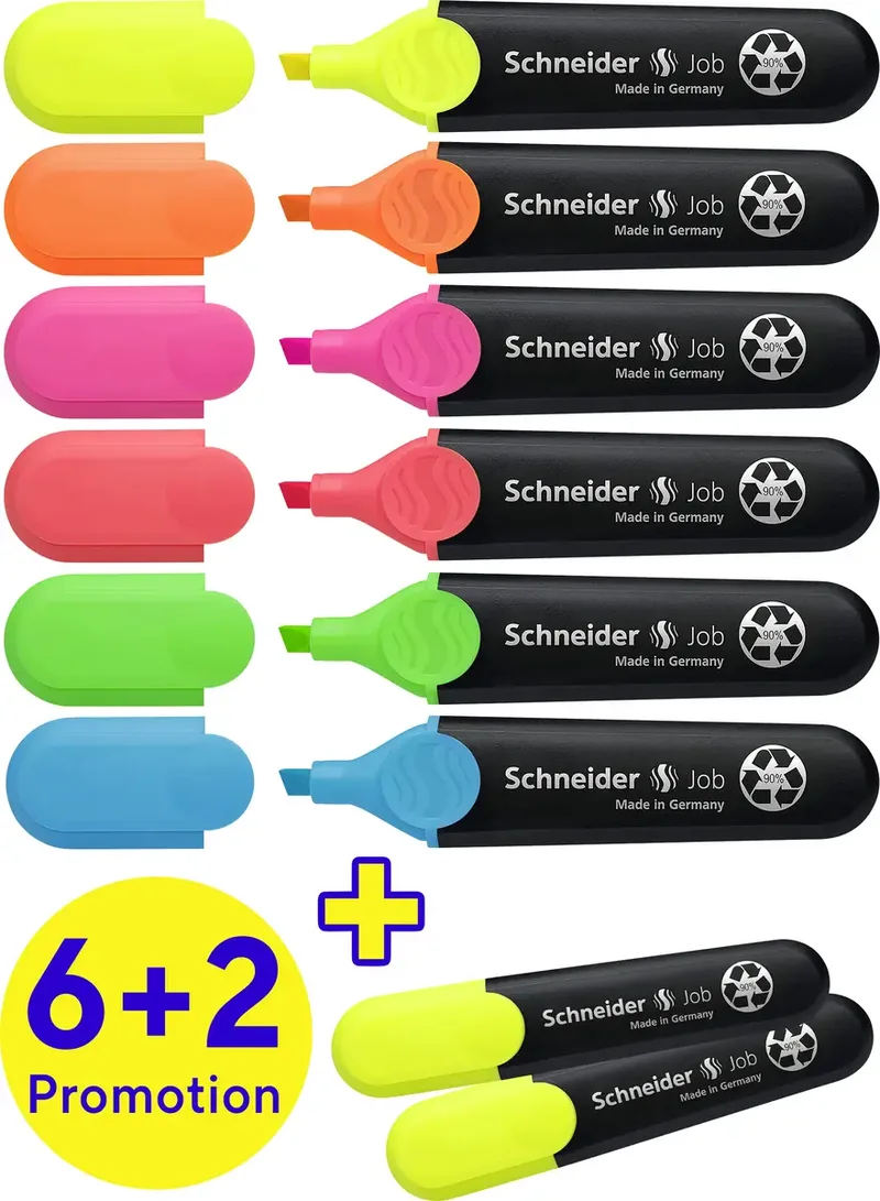 Textmarker Textmarker Job sortiert Karton-Etui 8 Stück Aktion 115068 Sortiert (Farbauswahl nicht möglich) 8 St. by Schneider – product photo