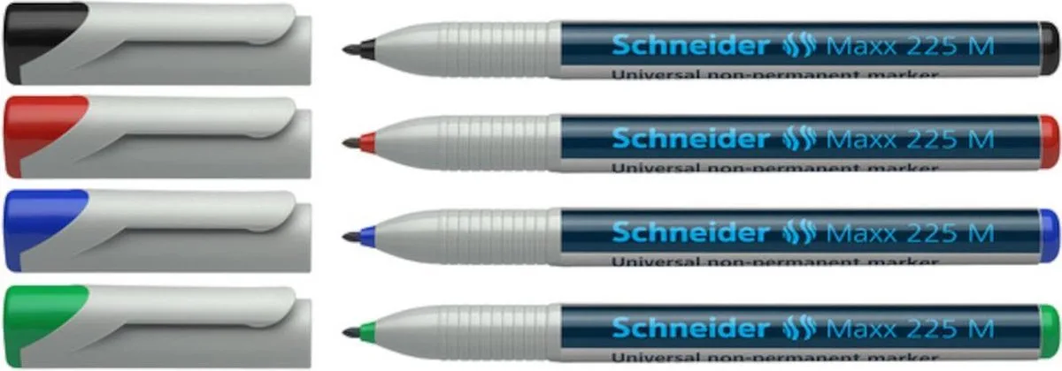 universele non-permanent marker - Maxx 225 - M - 4 stuks - S-1218 van Schneider in Assorti – productfoto