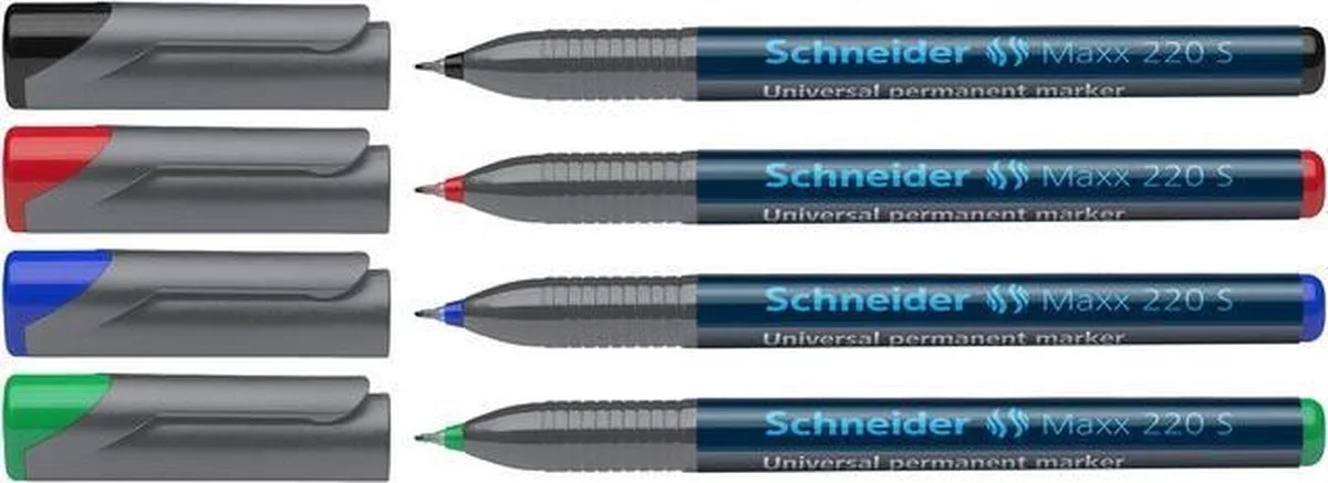 universele permanent marker - Maxx 220 - S - 4 stuks assorti - S-112494 de Schneider en Multicolore – photo produit