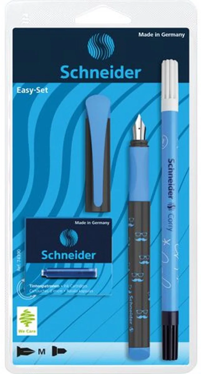 vulpen set - Easy - set vulpen - inktwisser - inktpatronen - S-74390 van Schneider in Blauw – productfoto