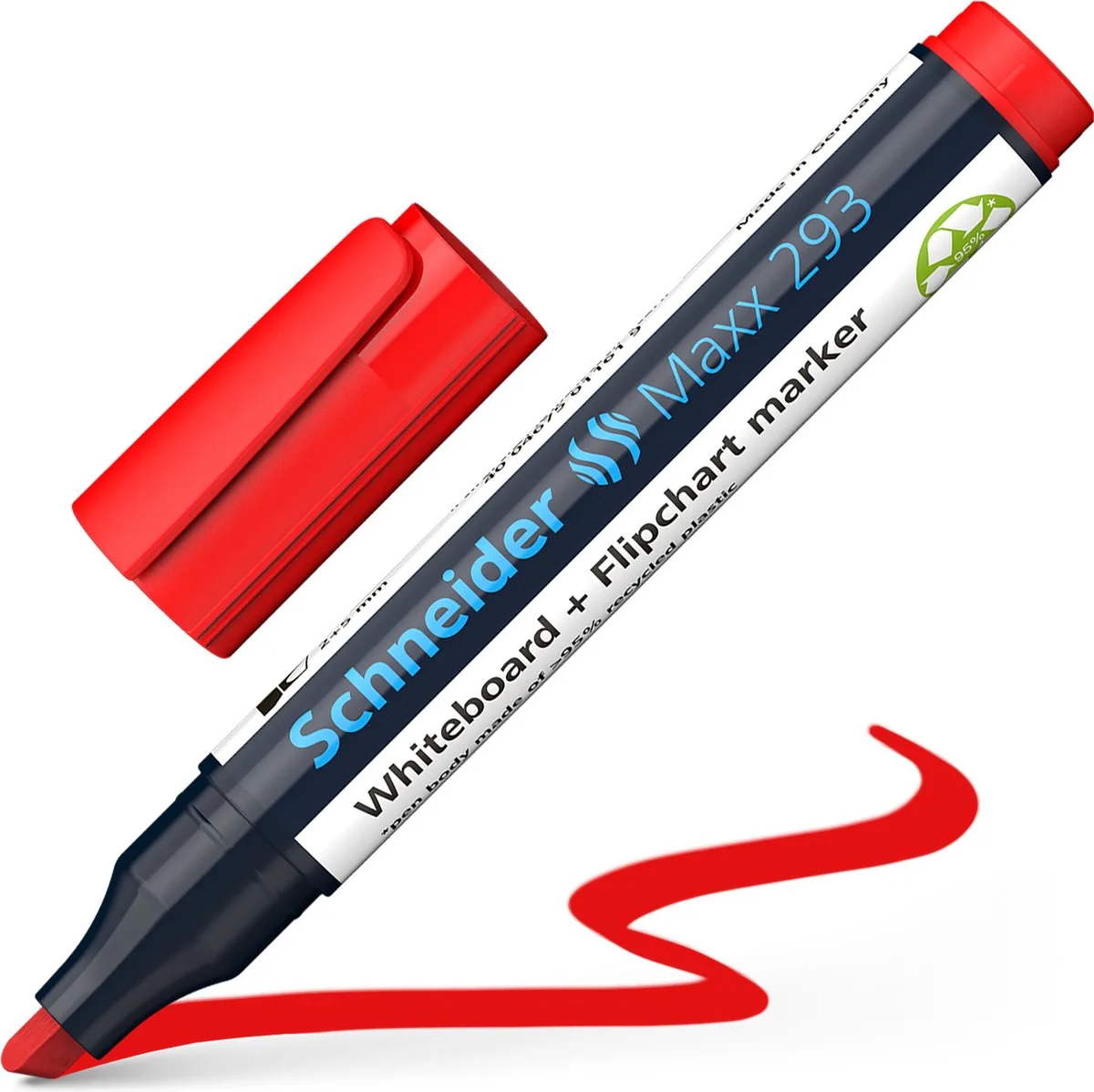 whiteboardmarker - Maxx 293 - beitelpunt - lijnbreedte 2-5mm - S-129302 von Schneider in Rot – Produktfoto