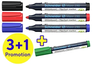 Whiteboardmarker Schneider Maxx 290 rond 2-3mm assorti 3+1 gratis by Schneider – product photo 2 of 2