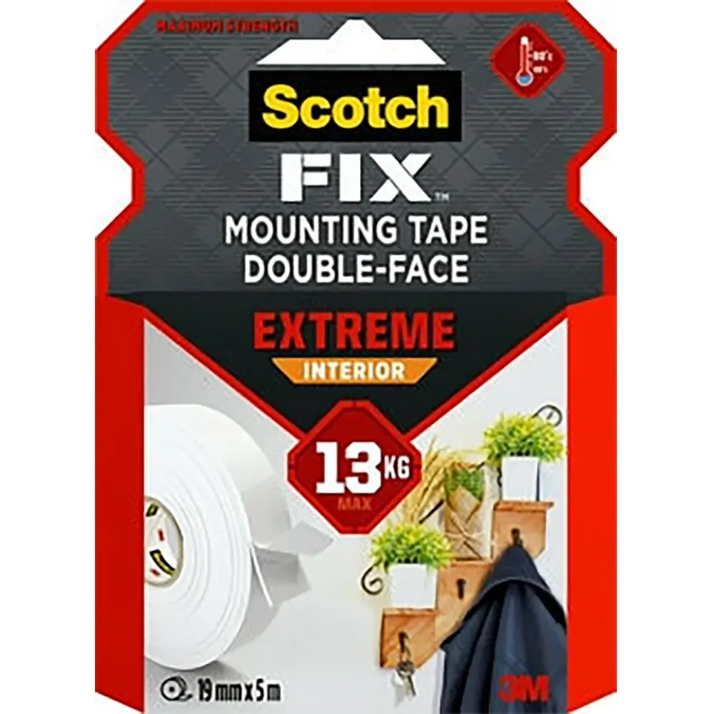 Ruban Adhésif Double Face Extreme Interior Max 13kg 19mm X 5m de Scotch – photo produit