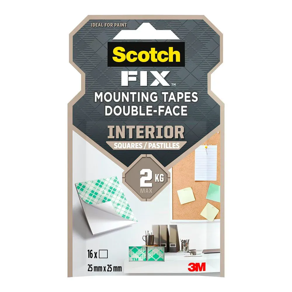 Ruban Adhésif Double Face Interior Squares/pastilles Max 2kg 25mm X 25mm de Scotch – photo produit