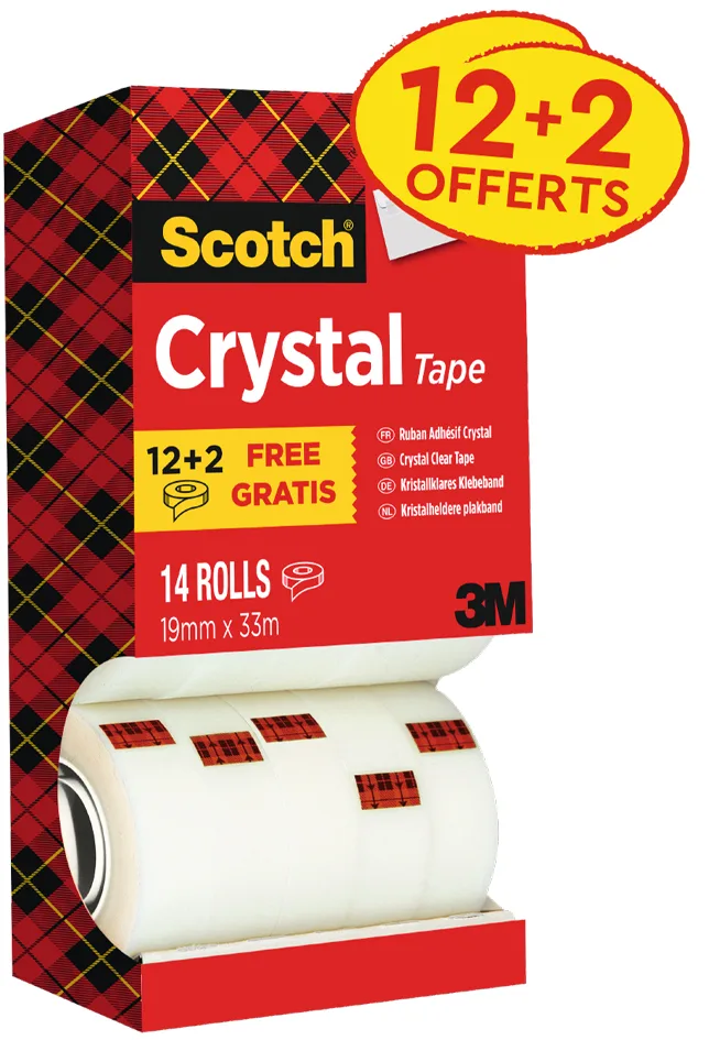 Klebefilm Crystal, 19 mm x 33 m, 3+1 GRATIS von Scotch – Produktfoto