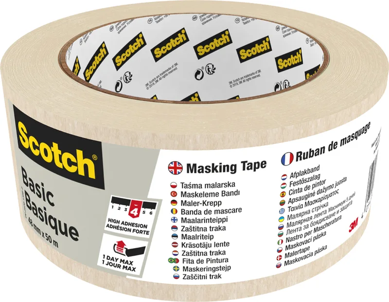 Krepp-Klebeband Basic, 48 mm x 50 m, beige by Scotch – product photo