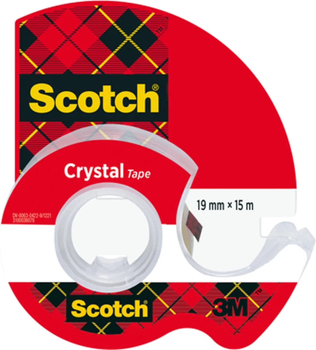 Plakband Scotch Crystal 600 19mmx15m + afroller | 12 stuks von Scotch in Transparent – Produktfoto