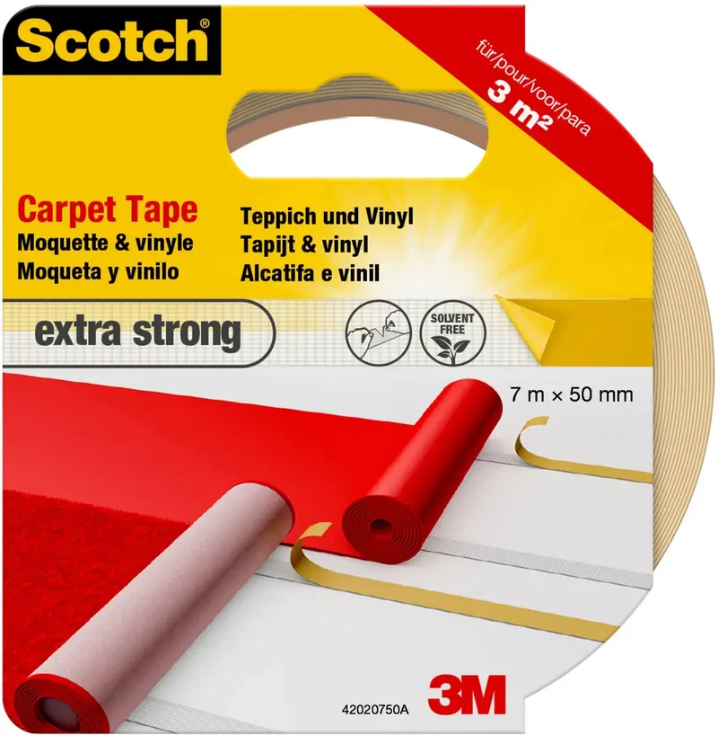 Plakband Scotch tapijt 50mmx7m dubbelzijdig extra strong van Scotch – productfoto 2 van 2