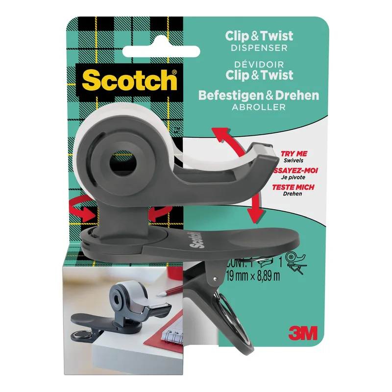 Plakbandhouder scotch clip dgs + 1rol tape | 6 stuks von Scotch – Produktfoto
