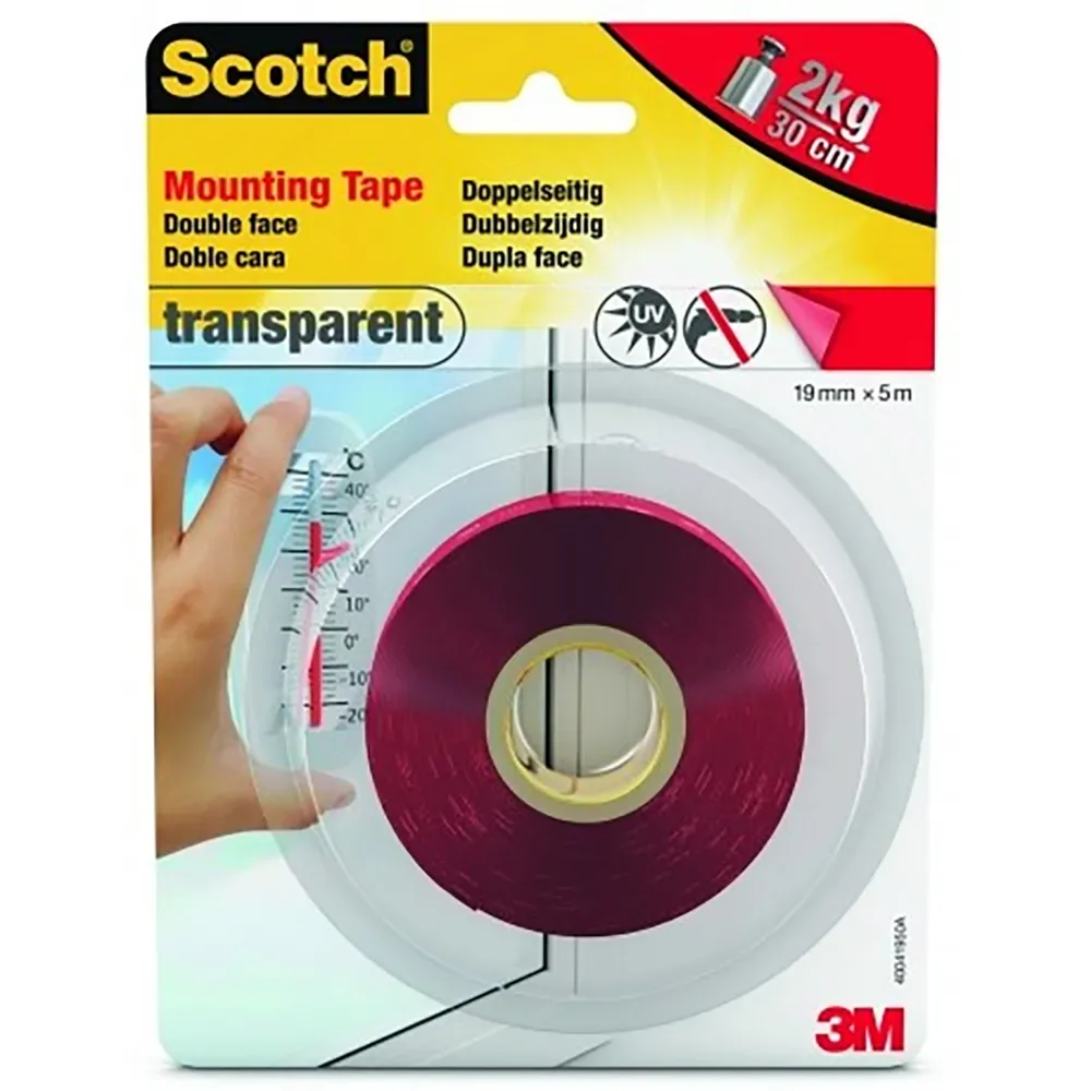 Ruban Adhésif Double Face Transparent Max 7kg 19mm X 5m de Scotch – photo produit