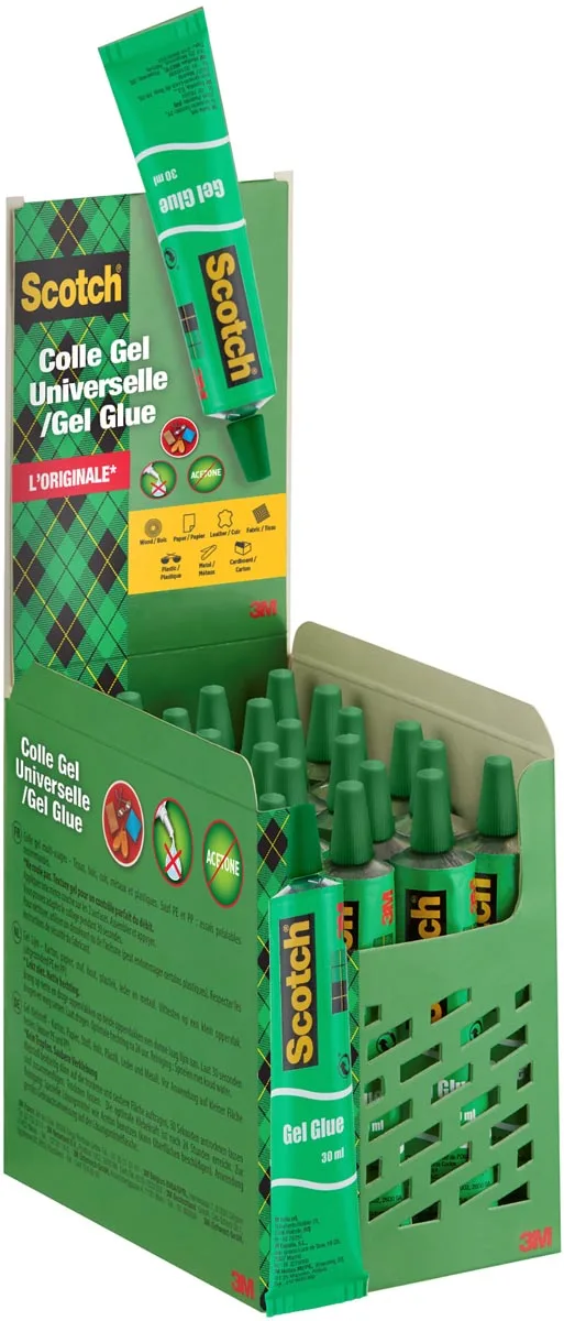 universele lijm, display met 24 blisters van Scotch – productfoto