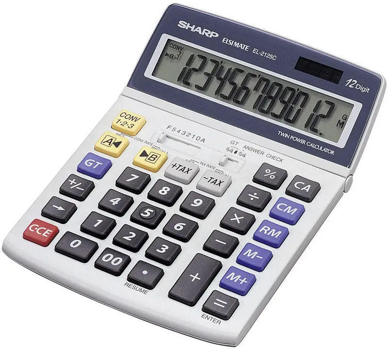 EL-2125 C Tischrechner Grau Display (Stellen): 12 solarbetrieben, batteriebetrieben (L x B x H) 195 m x 140 mm x 22.5 mm by Sharp – product photo