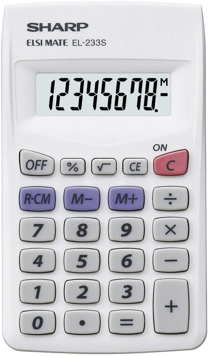 EL-233 S Taschenrechner Weiß Display (Stellen): 8 batteriebetrieben (L x B x H) 105 x 62 x 8 mm by Sharp – product photo
