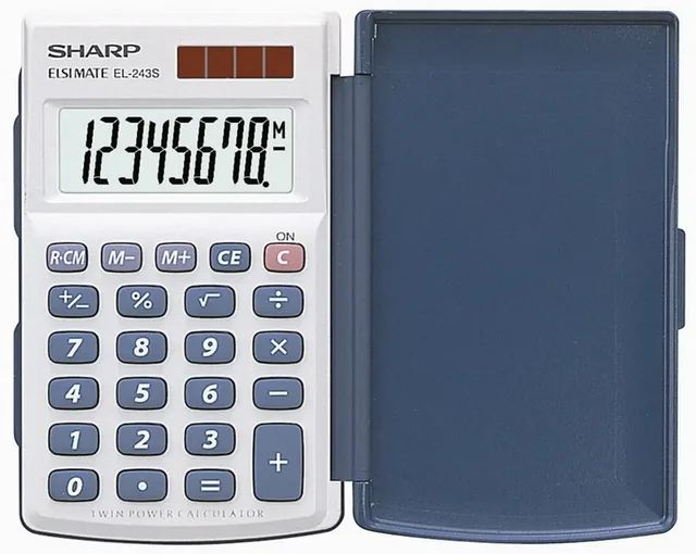 EL-243 S Taschenrechner Weiß, Blau Display (Stellen): 8 solarbetrieben, batteriebetrieben (B x H x T) 64 x 11 x 105 mm