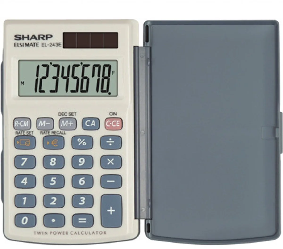 EL-243EB - Bureaurekenmachine van Sharp in Rekenmachine Sharp-EL243EB grijs-blauw pocket – productfoto